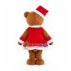 Brown Bear In The Christmas Dress Mascot Costume