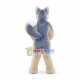 Smirking Furry Blue & White Wolf Mascot Costume