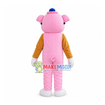 Pig With Black Frame Glasses Mascot Costume Pig With Black Frame Glasses Mascot Costume
