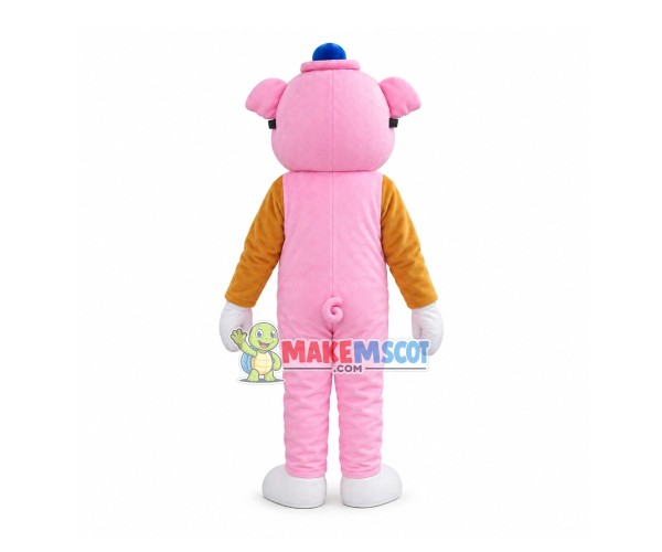 Pig With Black Frame Glasses Mascot Costume Pig With Black Frame Glasses Mascot Costume