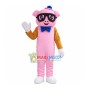 Pig With Black Frame Glasses Mascot Costume