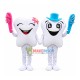 Pair Of Tooth Couple Mascot Cartoon Costume Pair Of Tooth Couple Mascot Cartoon Costume