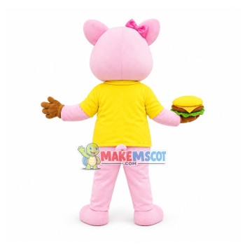 Cute Pig Mascot Costume For Burger Shop Cute Pig Mascot Costume For Burger Shop