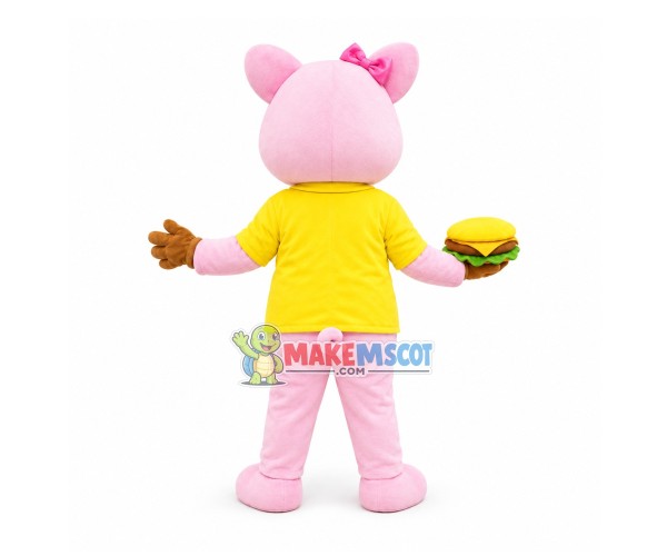 Cute Pig Mascot Costume For Burger Shop Cute Pig Mascot Costume For Burger Shop