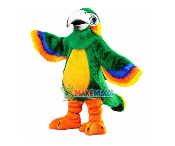 Green Fur Parrot Mascot Costume Green Fur Parrot Mascot Costume