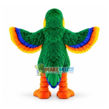 Green Fur Parrot Mascot Costume