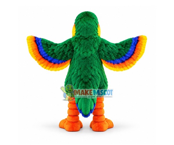 Green Fur Parrot Mascot Costume