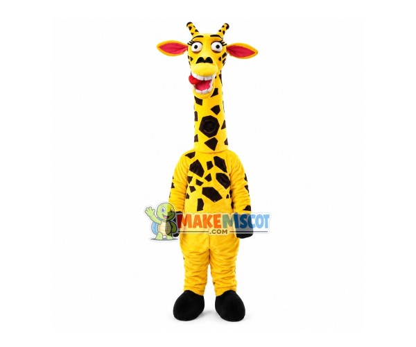 Blankly Chewing Giraffe Mascot Costume Blankly Chewing Giraffe Mascot Costume