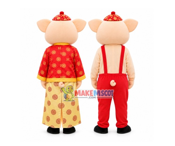 New Year Festive Pig Mascot Costume New Year Festive Pig Mascot Costume