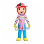 Curly Woman With Striped Top Mascot Costume