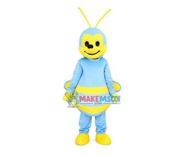 Light Blue Lifesome Bee Mascot Costume Light Blue Lifesome Bee Mascot Costume