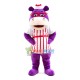 Purple Hippo Cartoon Mascot Costume Purple Hippo Cartoon Mascot Costume
