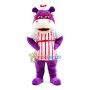 Purple Hippo Cartoon Mascot Costume
