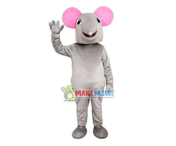 Friendly Gray Mouse Mascot Costume for Adult