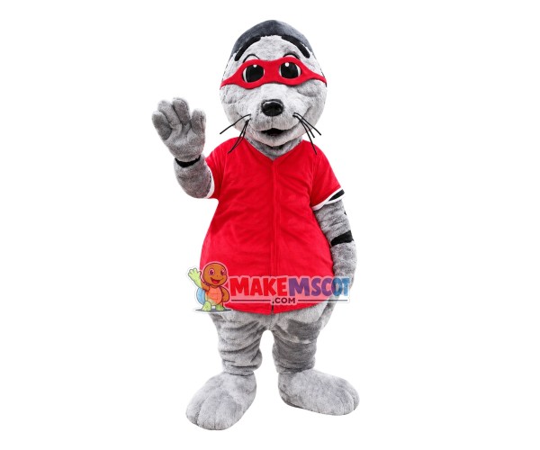 Mole In The Red Blindfold Mascot Costume Mole In The Red Blindfold Mascot Costume