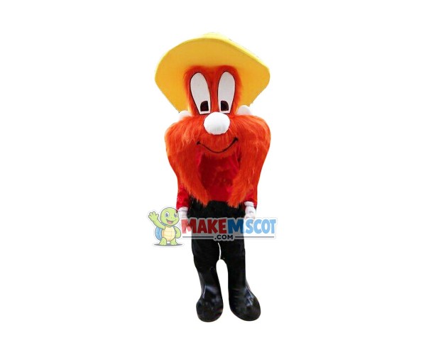 Full Face Of Orange Fur Doll Mascot Costume