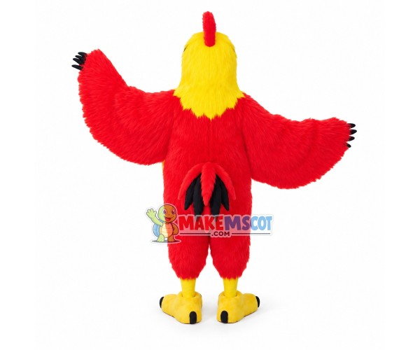 Power Red Chicken Mascot Costume Power Red Chicken Mascot Costume