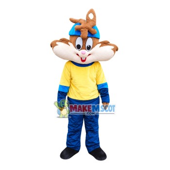 Glad Long Face Chipmunk Mascot Costume Glad Long Face Chipmunk Mascot Costume