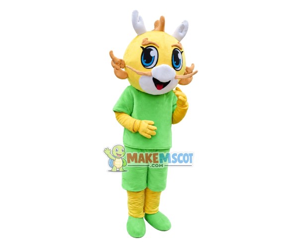 Blue Shiny Eyes Dragon Cartoon Mascot Costume Blue Shiny Eyes Dragon Cartoon Mascot Costume