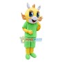 Blue Shiny Eyes Dragon Cartoon Mascot Costume