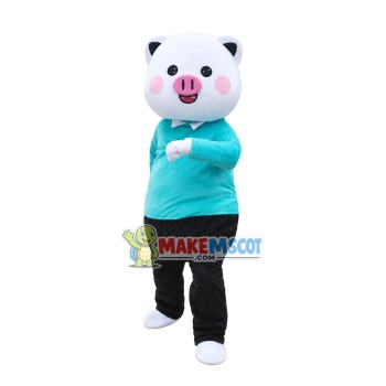 Exercising Daddy Pig Mascot Costume Exercising Daddy Pig Mascot Costume