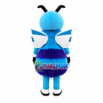 Long Fur Blue Bee Mascot Costume