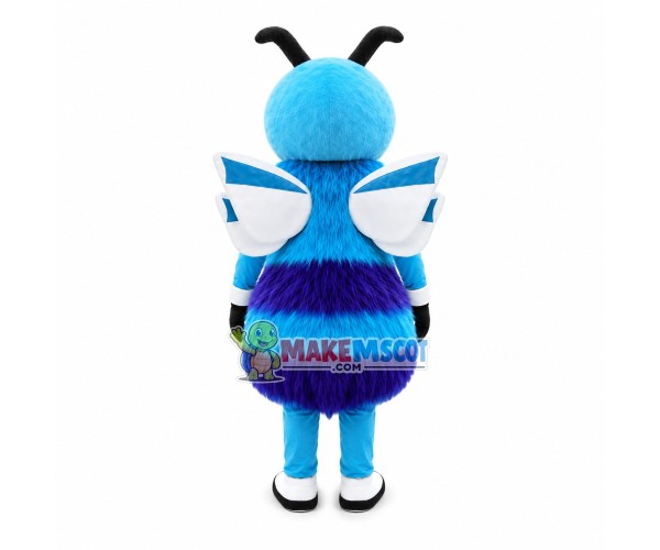Long Fur Blue Bee Mascot Costume Long Fur Blue Bee Mascot Costume