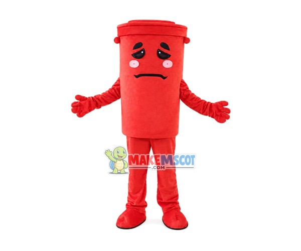 Red Plastic Cup With Lid Mascot Costume Red Plastic Cup With Lid Mascot Costume