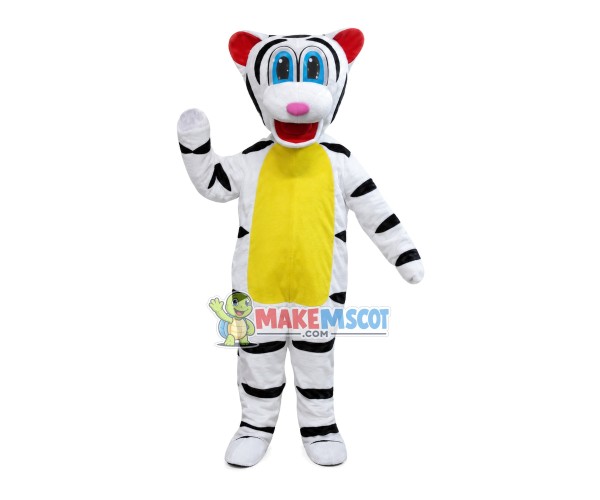 Nice White Tiger Cartoon Mascot Costume Nice White Tiger Cartoon Mascot Costume