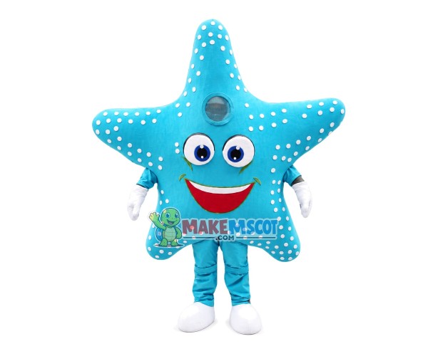 Shiny Blue Starfish Mascot Costume