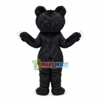 Furry Black Bear Mascot Costume