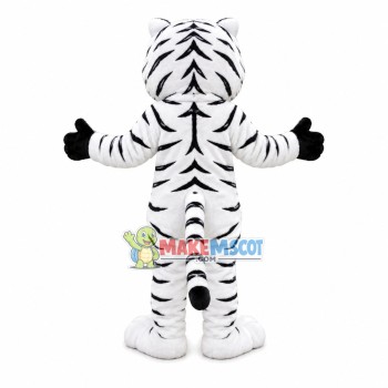 Majestic White Tiger Mascot Costume Majestic White Tiger Mascot Costume