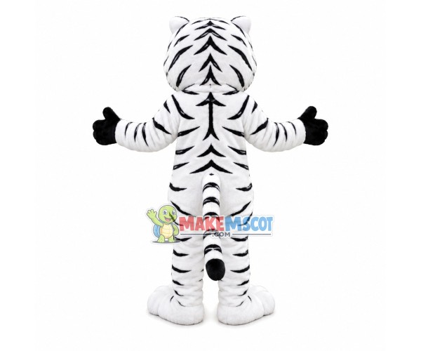 Majestic White Tiger Mascot Costume Majestic White Tiger Mascot Costume