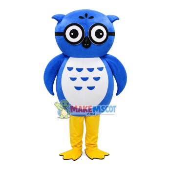 Small Blue Owl Mascot Costume