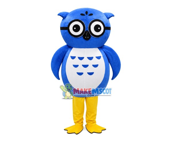 Small Blue Owl Mascot Costume Small Blue Owl Mascot Costume
