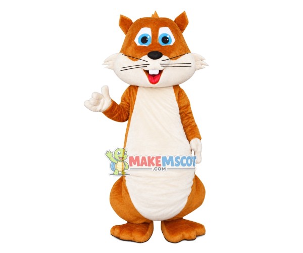 Blue Eyes Squirrel Adult Mascot Costume Blue Eyes Squirrel Adult Mascot Costume