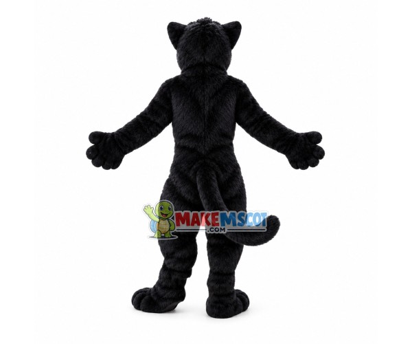 Powerful Black Wolf Mascot Costume Powerful Black Wolf Mascot Costume