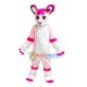 Coward Pink Furry Wolf Mascot Costume Coward Pink Furry Wolf Mascot Costume