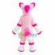 Coward Pink Furry Wolf Mascot Costume Coward Pink Furry Wolf Mascot Costume
