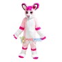 Coward Pink Furry Wolf Mascot Costume