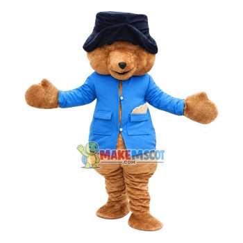 Bear In Black Turban Mascot Costume
