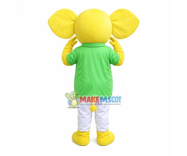 Positive Yellow Elephant Mascot Costume Positive Yellow Elephant Mascot Costume