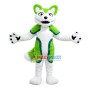 Green & White Adult Wolf Mascot Costume