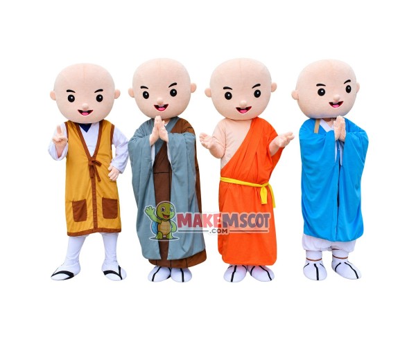 Little Monk Of The Temple Mascot Costume Little Monk Of The Temple Mascot Costume