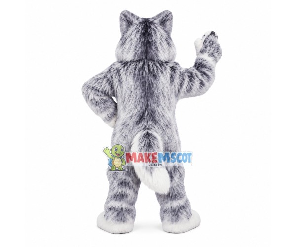 Gray Older Wolf Mascot Costume Gray Older Wolf Mascot Costume