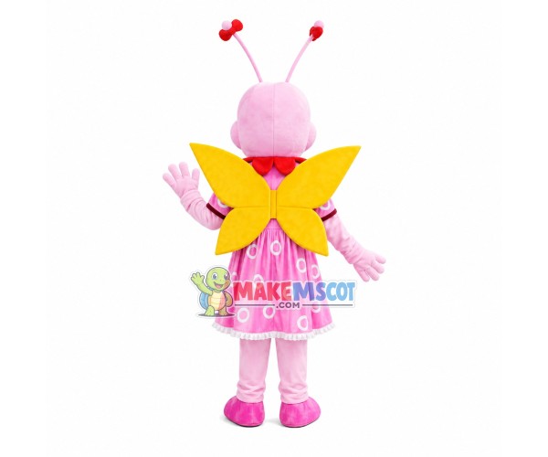 Joyous Pink Flower Butterfly Mascot Costume Joyous Pink Flower Butterfly Mascot Costume