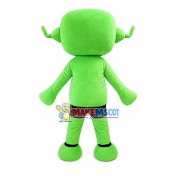 Square Head Green Robot Mascot Costume