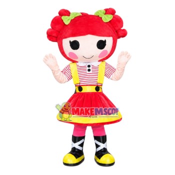 Red Hair Girl Doll Mascot Costume