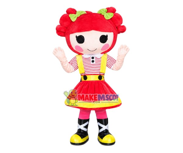 Red Hair Girl Doll Mascot Costume Red Hair Girl Doll Mascot Costume