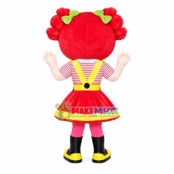 Red Hair Girl Doll Mascot Costume Red Hair Girl Doll Mascot Costume